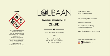 Loubaan Etikett 11 Zirbe