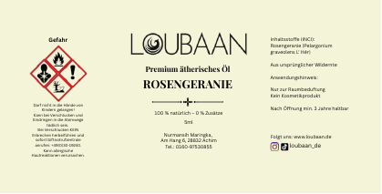 Loubaan Etikett 21 Rosengeranie